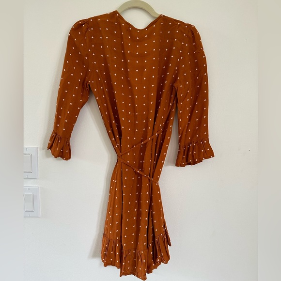 Faithfull the Brand Camel Wrap Printed Dress - Picture 3 of 4